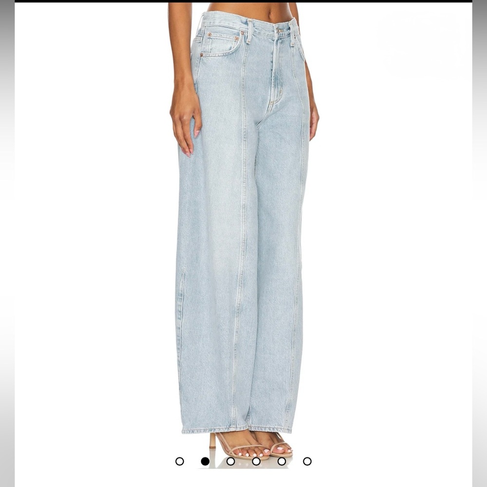 Agolde Kristen Jean Light Wash Wide Leg Balloon Jeans - Picture 2 of 7